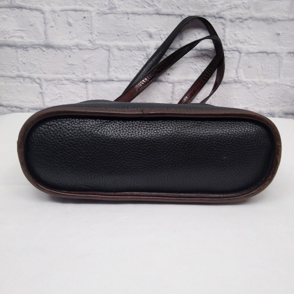 Vintage Brighton Leather Shoulder Bag Black Brown - Picture 6 of 12